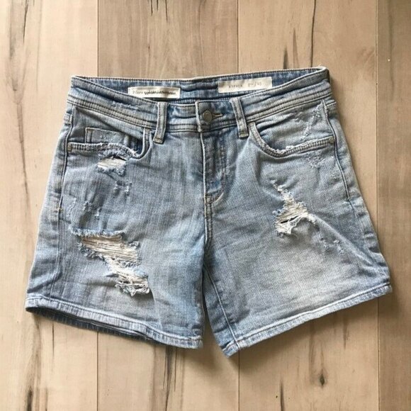 ANTHROPOLOGIE Pilcro and the Letterpress Hyphen Size 25 Mid Length Jean Shorts - Picture 2 of 10